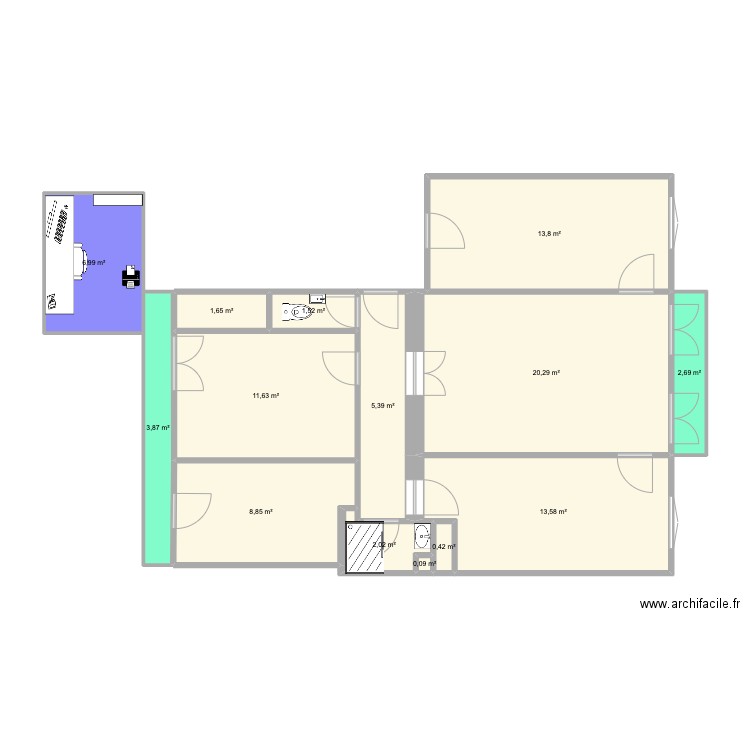 Gioffredo projet. Plan de 0 pièce et 0 m2