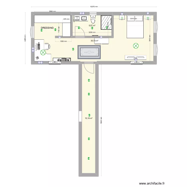 plan 4 Eglise. Plan de 3  et 46 m²