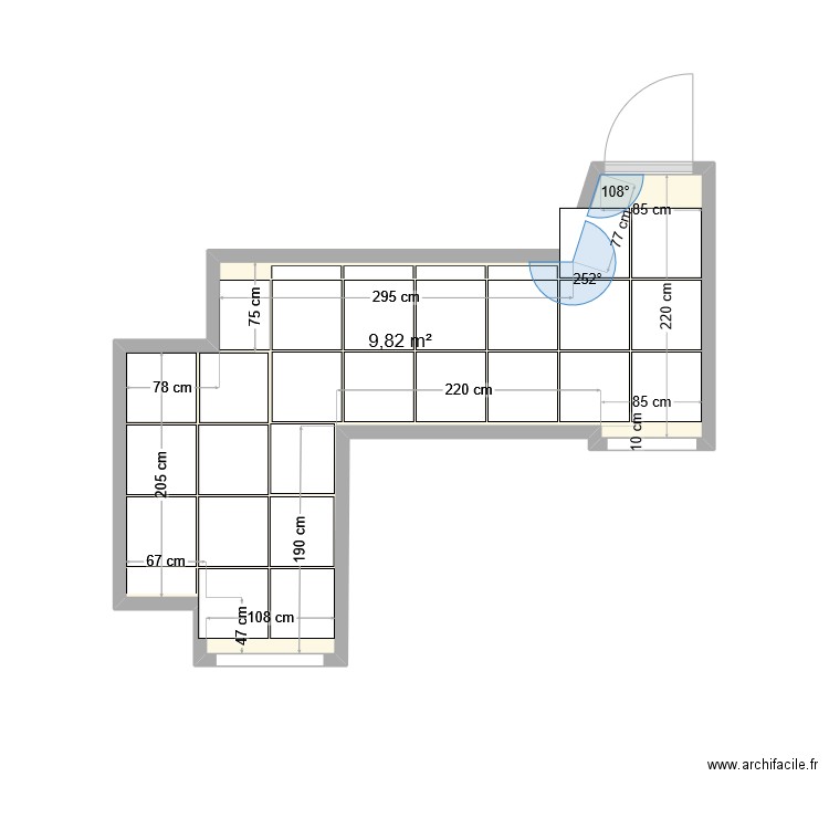 Sous-sol vers cave - Plan pour carrelage novembre 2023. Plan de 1 pièce et 10 m2