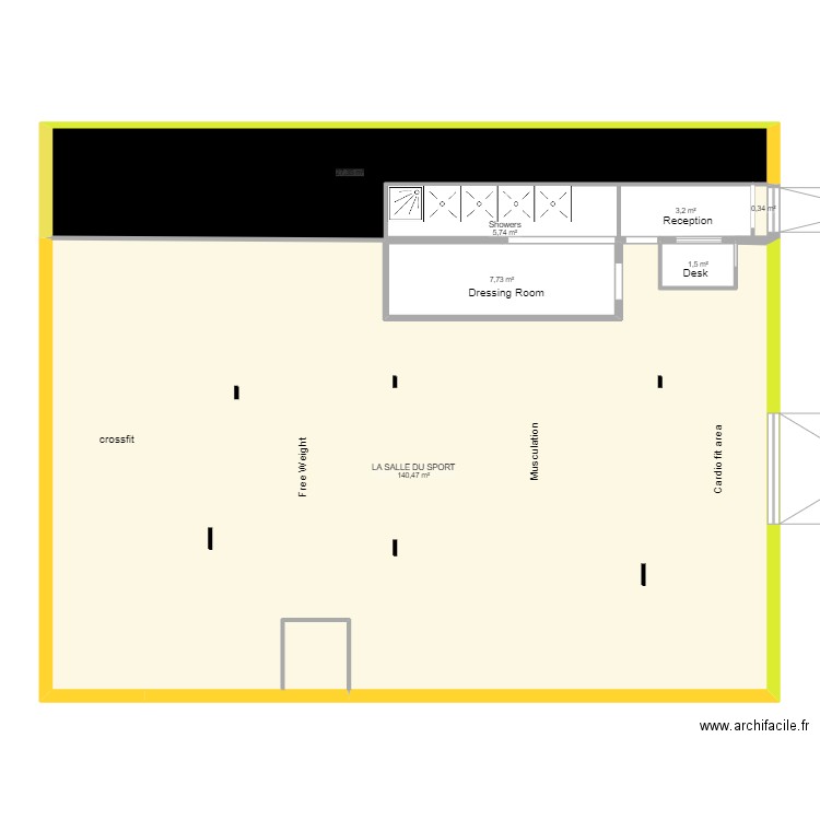 salle de sport . Plan de 0 pièce et 0 m2