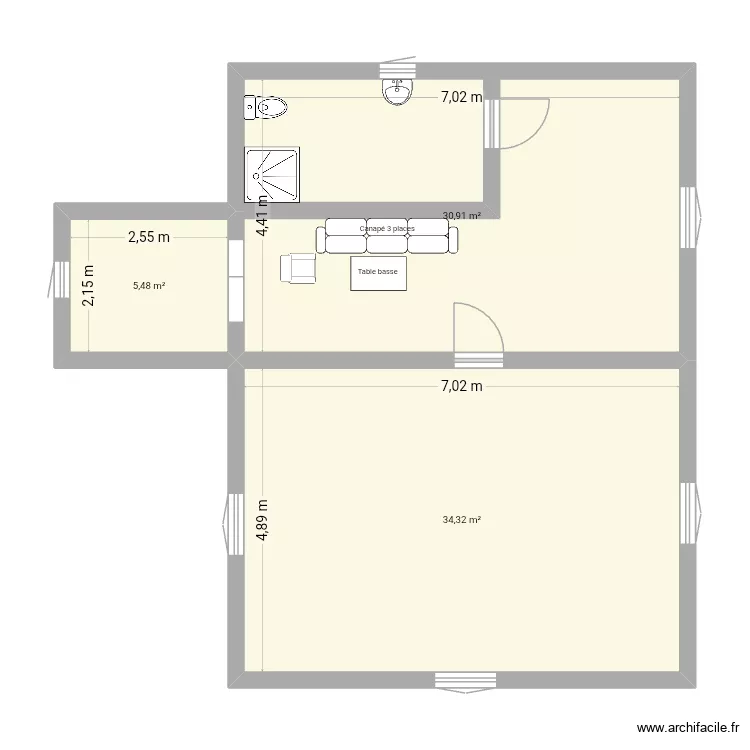 Maiso. Plan de 3 Pièces et 71 m² Maiso. Plan de 3 Pièces et 71 m²