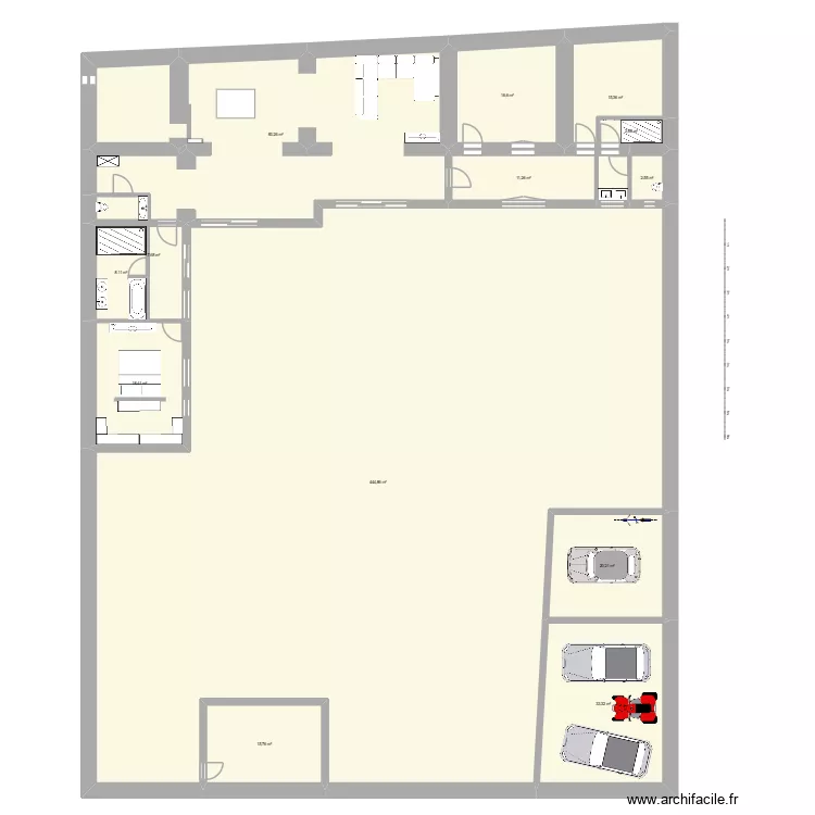 MAISON MONDEVILLE. Plan de 13  et 680 m²