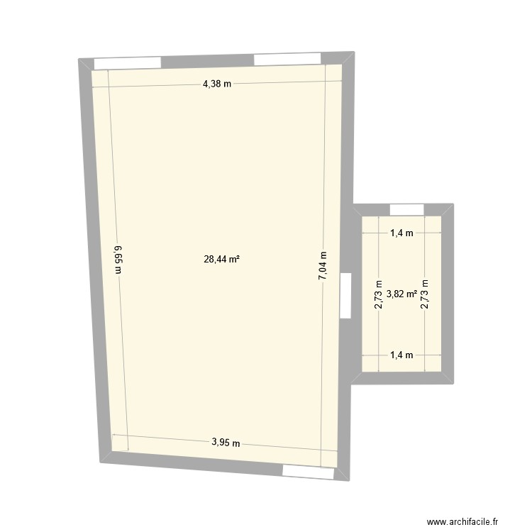 appart vieux nice LOI CARRE. Plan de 2 pièces et 32 m2