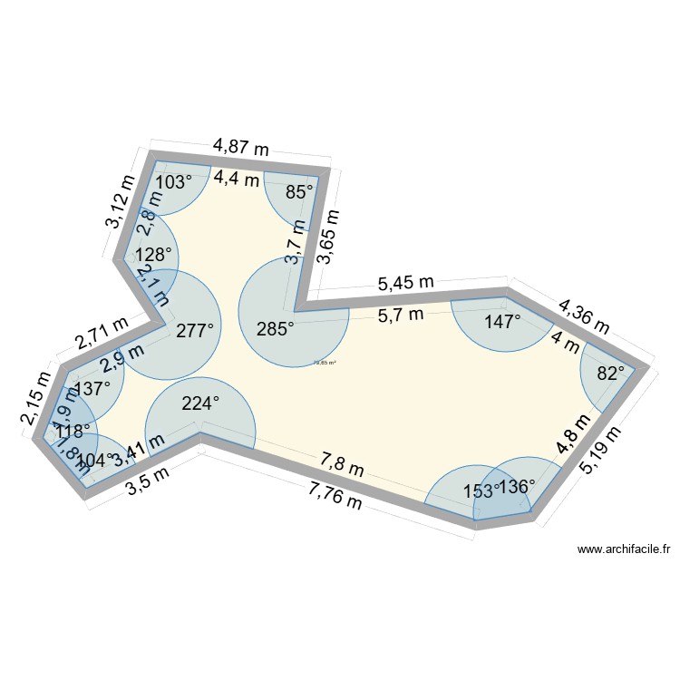 Plan Biscornu. Plan de 0 pièce et 0 m2