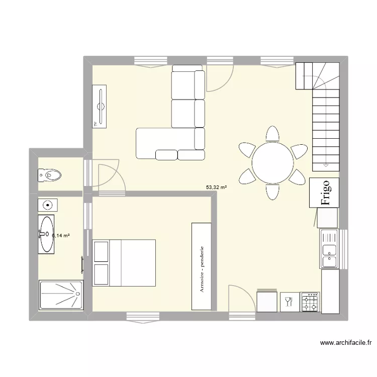 PROJET N°1. Plan de 2 et 59 m² PROJET N°1. Plan de 2 et 59 m²
