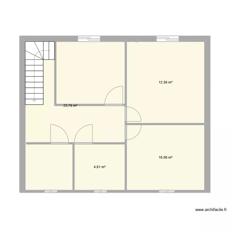etage maison philippe. Plan de 4  et 51 m²