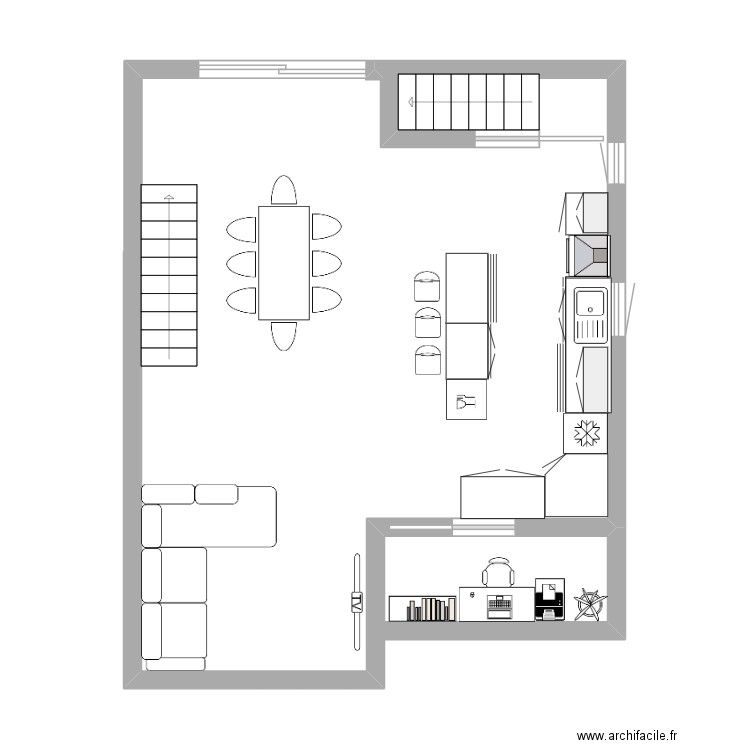 cuisine cerisier. Plan de 0 pièce et 0 m2