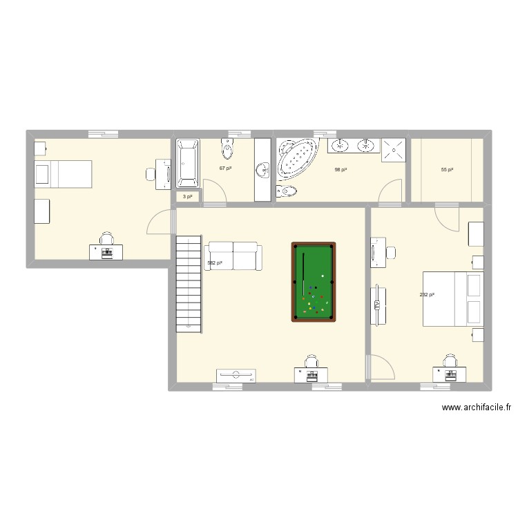 FG-30B. Plan de 6 pièces et 96 m2