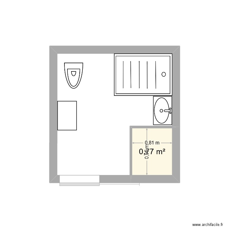 turpin. Plan de 1 pièce et 1 m2