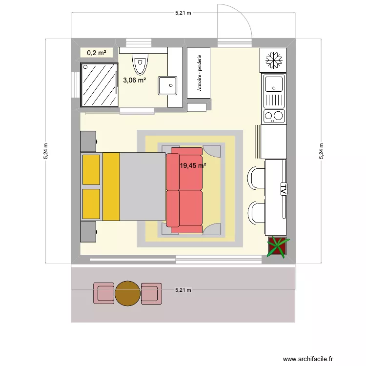 STUDIO THE PALM. Plan de 