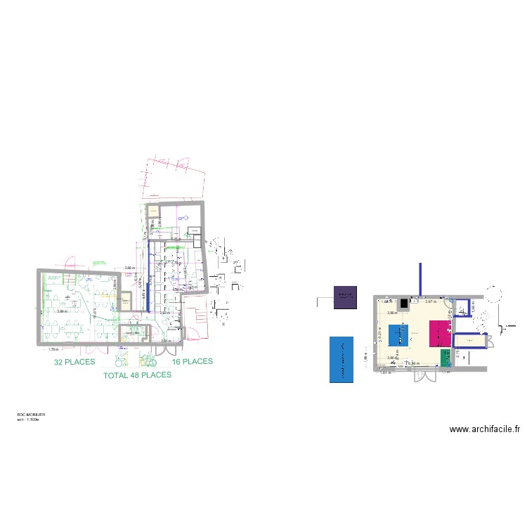 espace spa collectif. Plan de 8 pièces et 135 m2