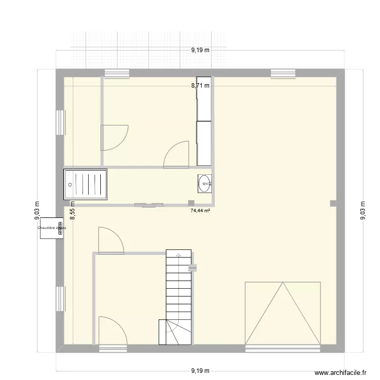 002. Plan de 1  et 74 m²