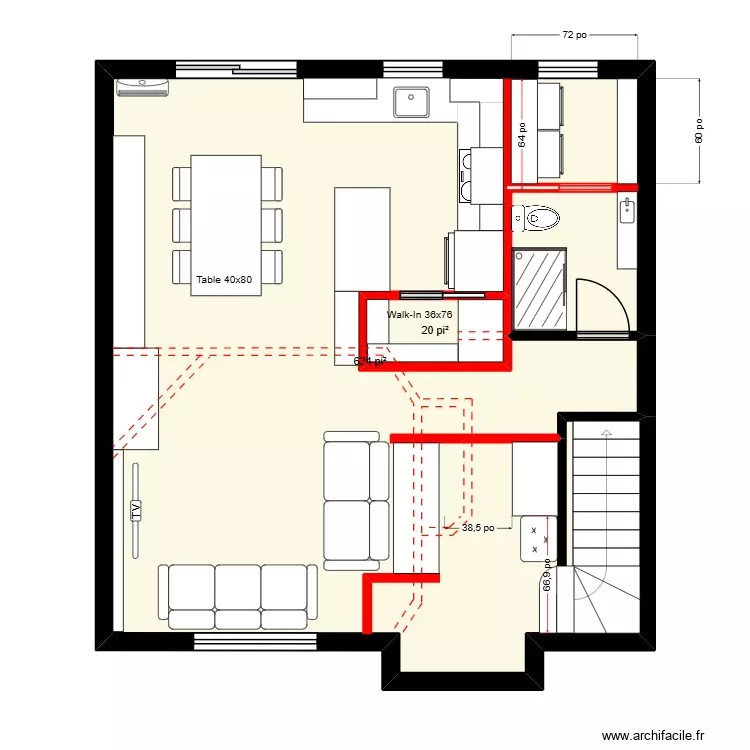 joelle rdch 4. Plan de 2 Pièces et 60 m² joelle rdch 4. Plan de 2 Pièces et 60 m²