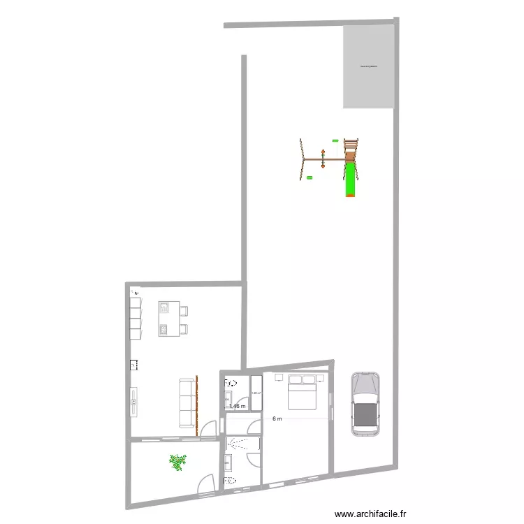 Suzana 4. Plan de 1 Pièce et 1 m²