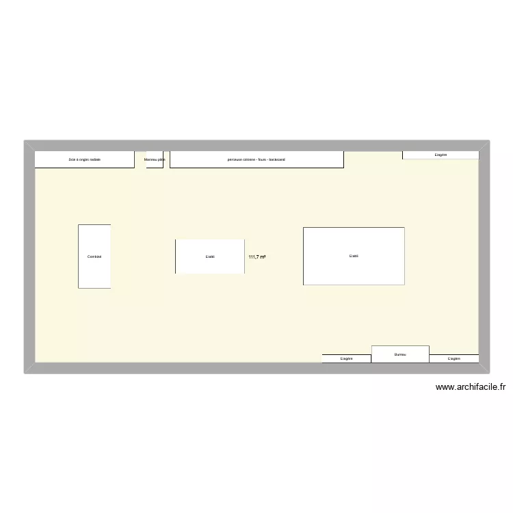 Nouvel atelier int&eacute;rieur. Plan de 