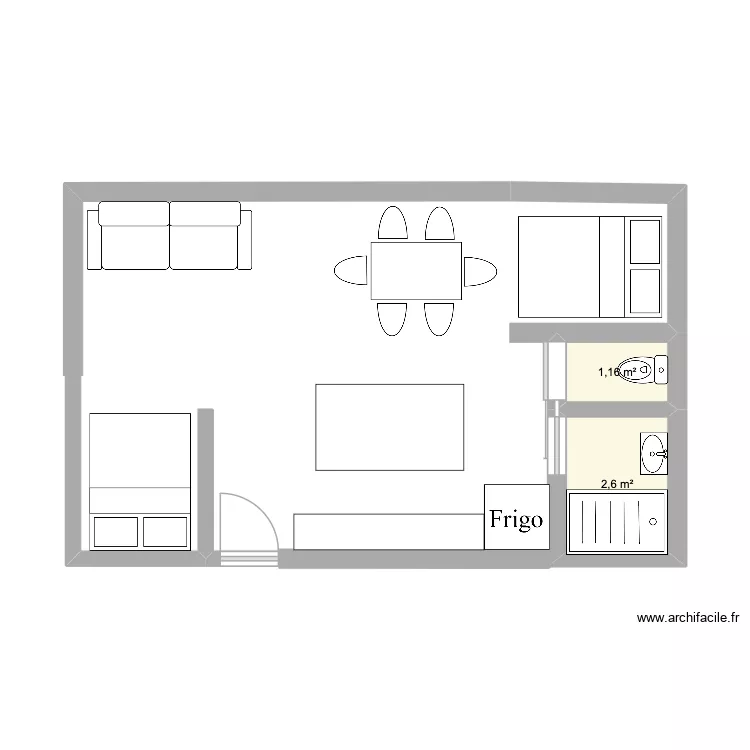 1 plan 2. Plan de 2  et 4 m²