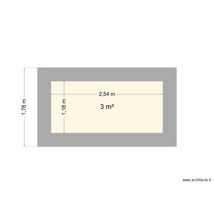 Cave. Plan de 1 pièce et 3 m2