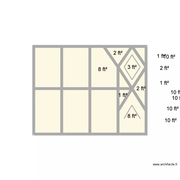 Bowie. Plan de 14  et 7 m²