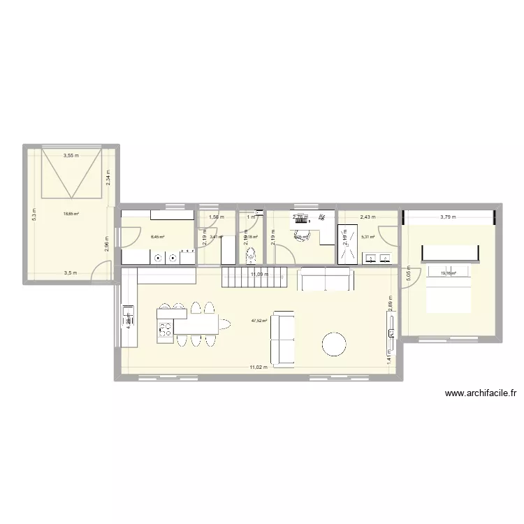 1 ETAGE. Plan de 8 et 109 m² 1 ETAGE. Plan de 8 et 109 m²