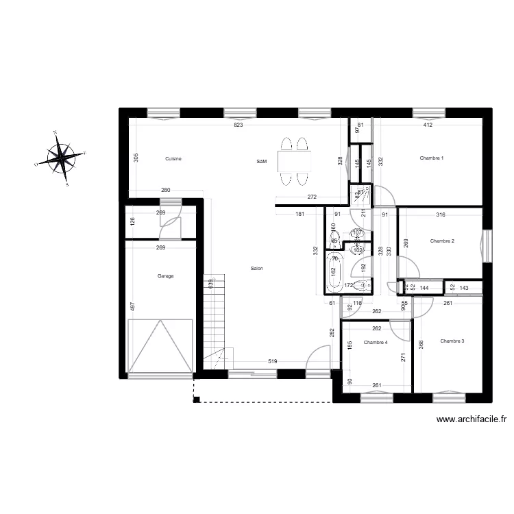 chenonceaux. Plan de 22 pièces et 168 m²