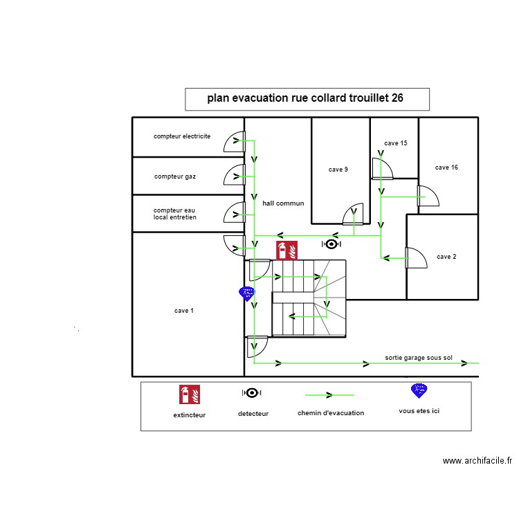 sous sol cave collard trouillet 26. Plan de 10 pièces et 47 m2