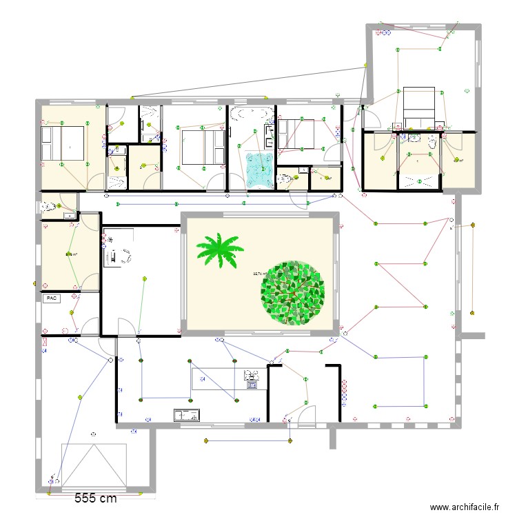 Karim. Plan de 11 pièces et 81 m2