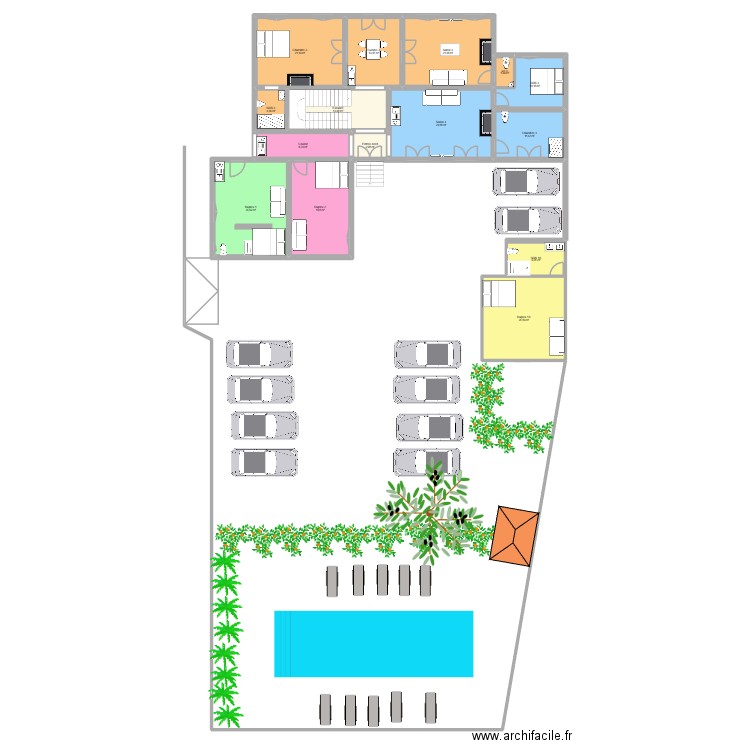 belge bnb. Plan de 46 pièces et 582 m2