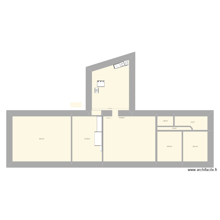 Lorteil. Plan de 8 pièces et 117 m2