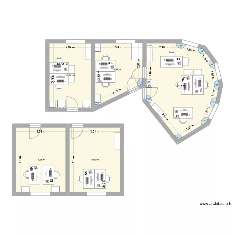 R+2 SRISET. Plan de 5 Pièces et 86 m² R+2 SRISET. Plan de 5 Pièces et 86 m²