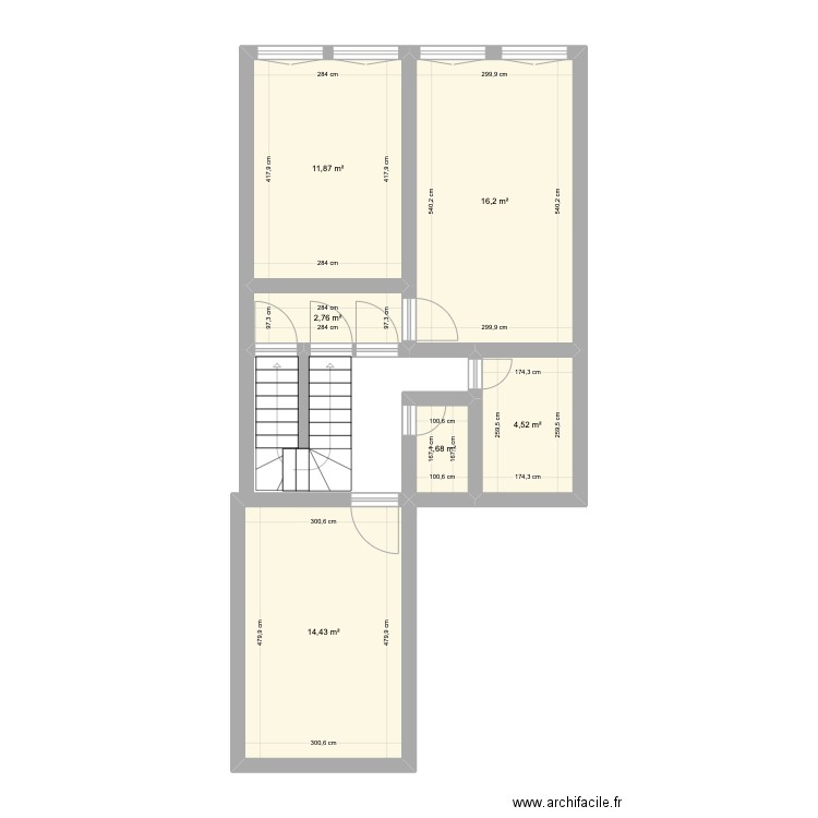 Appartement Louis Gillain. Plan de 6 pièces et 51 m2