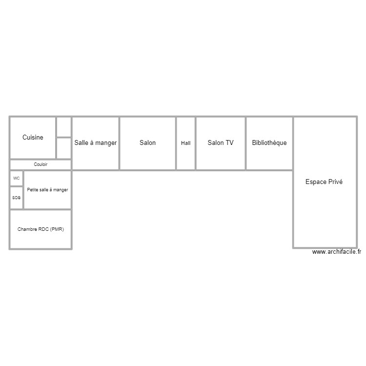 Rez de Chaussée. Plan de 14 pièces et 314 m2