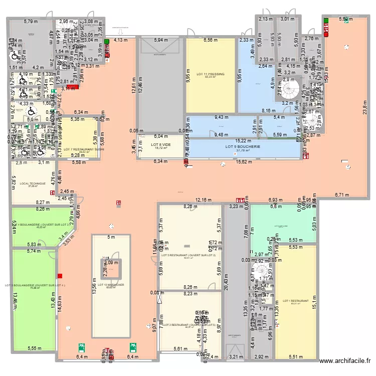 halle senequier AVANT TRAVAUX EVACUATION. Plan de 47 et 1844 m² halle senequier AVANT TRAVAUX EVACUATION. Plan de 47 et 1844 m²