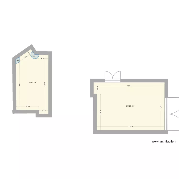 Dar Saint maur. Plan de 2 et 32 m² Dar Saint maur. Plan de 2 et 32 m²
