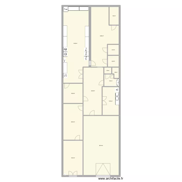 cuisine traiteur. Plan de 