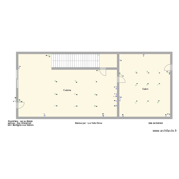 Plan électrique Yyass Brahim. Plan de 2 pièces et 158 m2