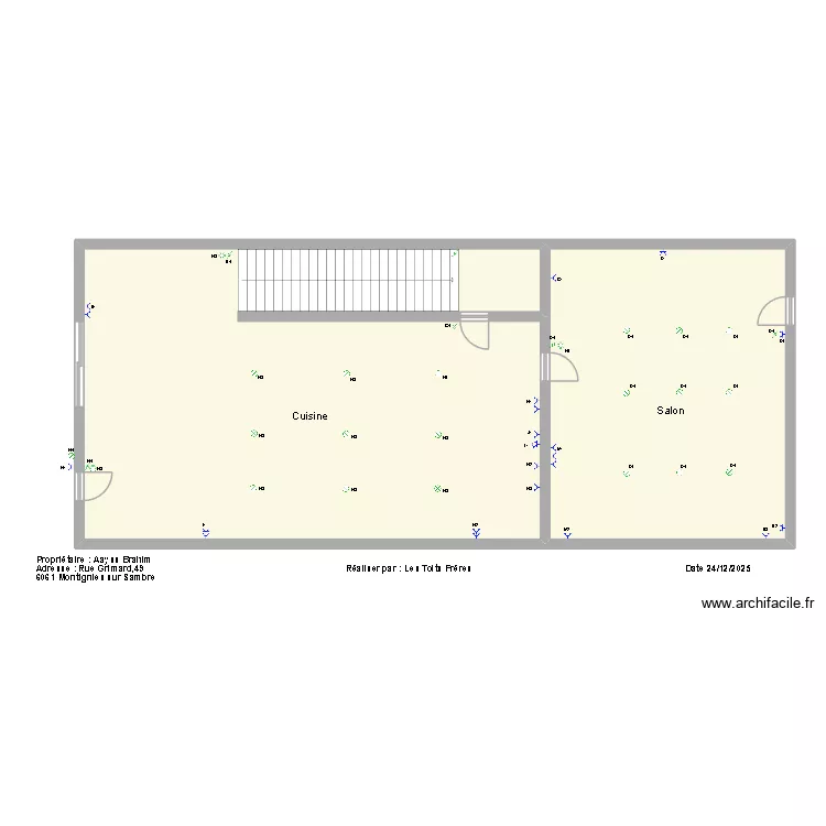 Plan &eacute;lectrique Yyass Brahim. Plan de 2  et 158 m²