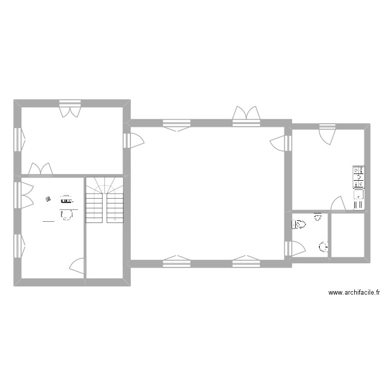 Mairie. Plan de 6 pièces et 85 m2
