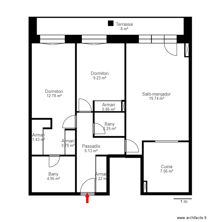 ED. SELLA 4 1-3. EL FORN. CANILLO. Plan de 15 pièces et 75 m2