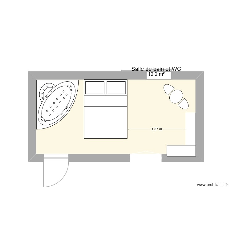 STUDIO CEZE CEVENNES. Plan de 1 pièce et 12 m2