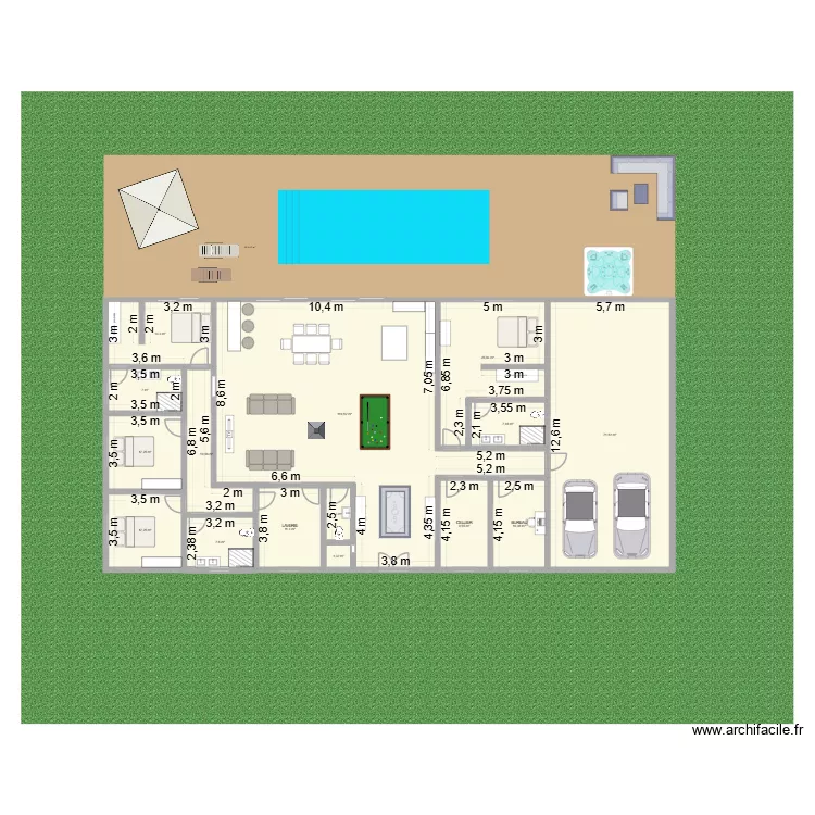 Maison benesse Mathilde. Plan de 15 Pièces et 315 m²