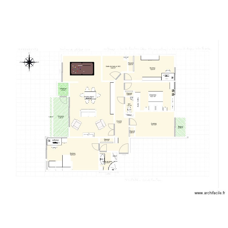 Plan chm 2. Plan de 20 pièces et 138 m2