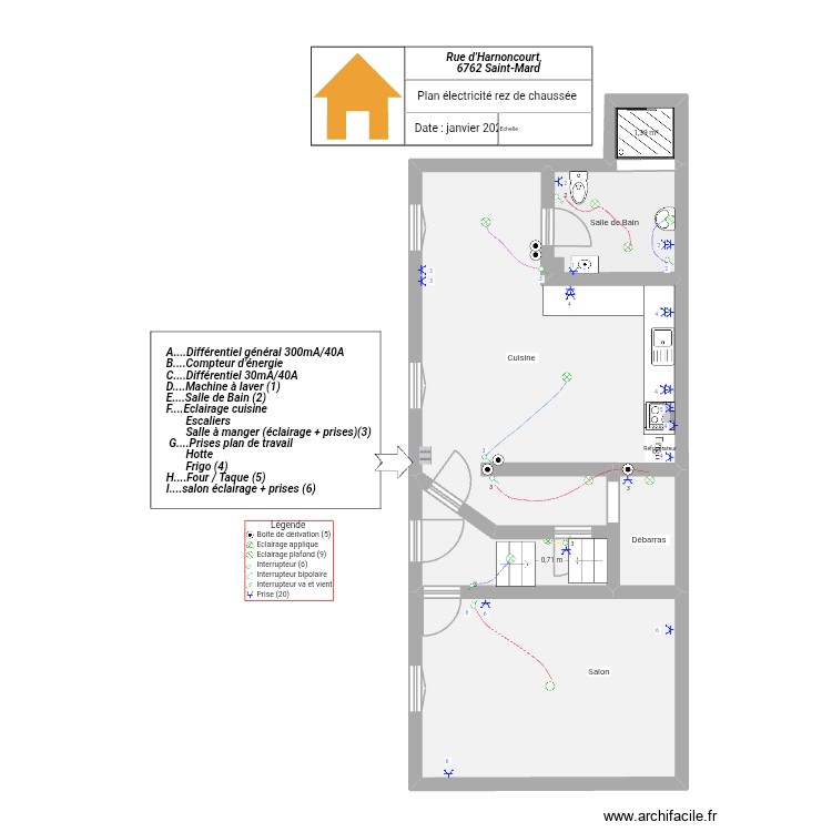 Alex &eacute;lectricit&eacute; Rez chauss&eacute;e. Plan de 0 pièce et 0 m2