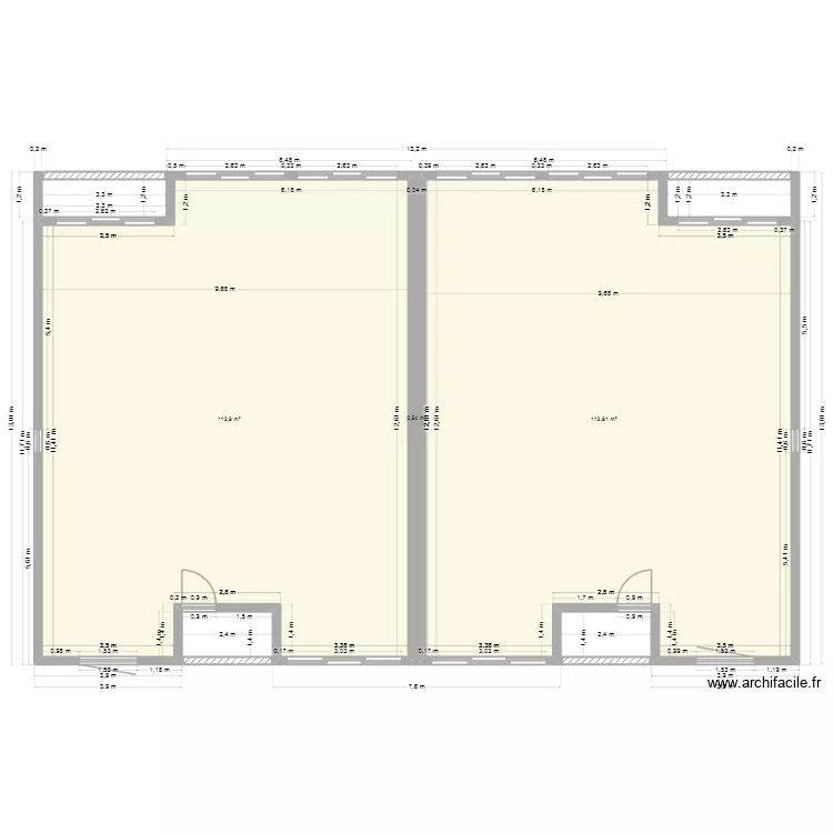 andr&eacute; la hante nouveau. Plan de 3 pièces et 228 m²