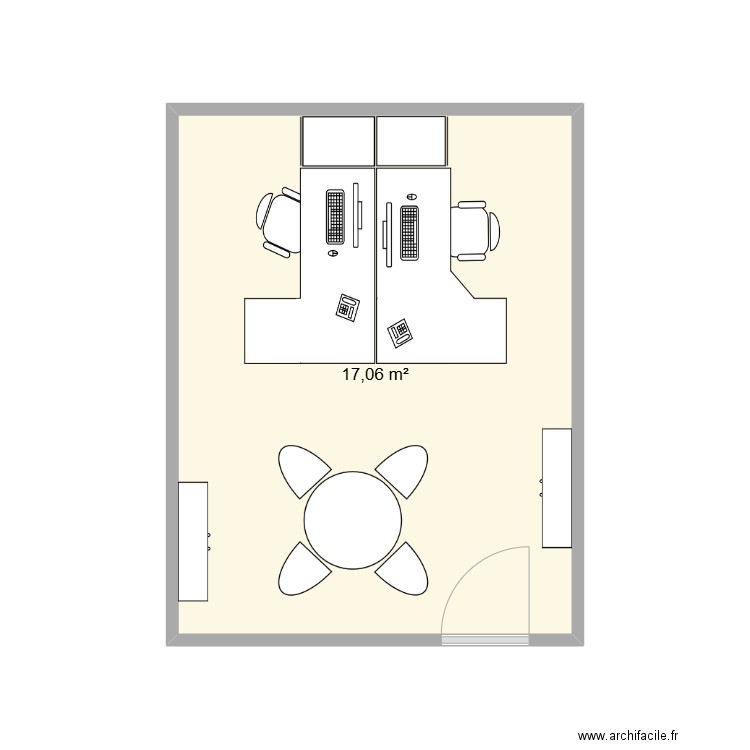 bureau m jfs. Plan de 1 pièce et 17 m2