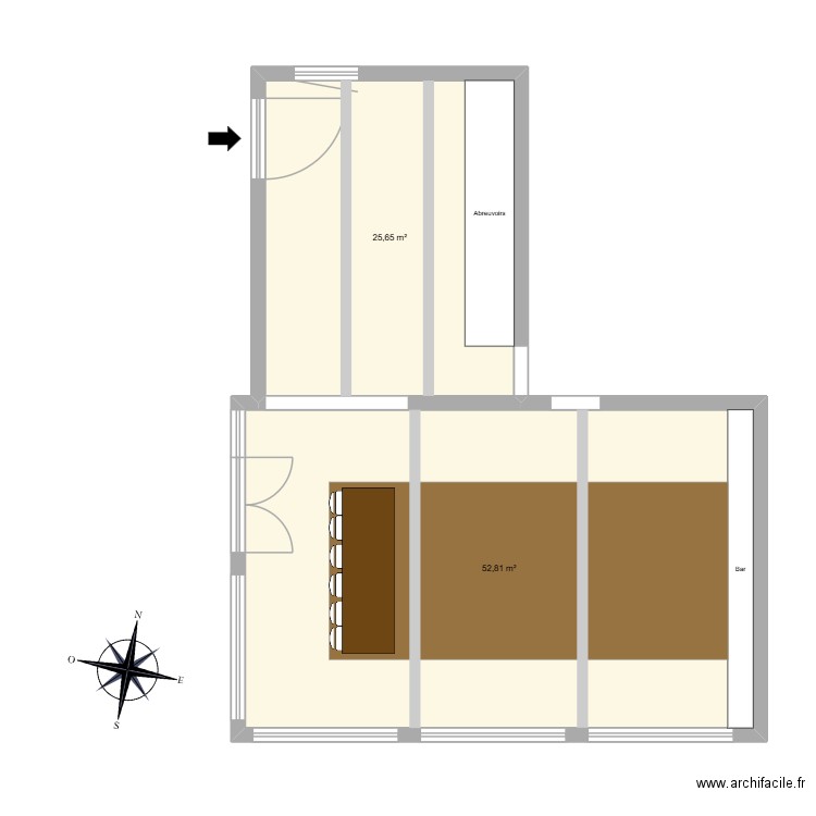 Mas_Merlet_Nimes. Plan de 2 pièces et 78 m2