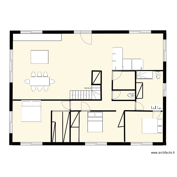 Maison 3. Plan de 1 pièce et 138 m2