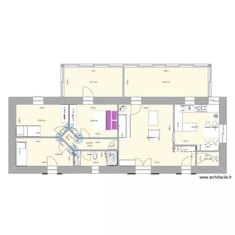 Maison B&eacute;laye 4. Plan de 9  et 109 m²