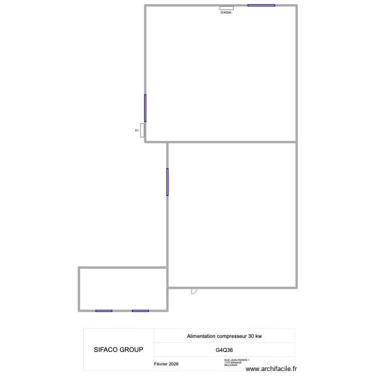 Alimentation compresseur 30 kw. Plan de 0 pièce et 0 m2