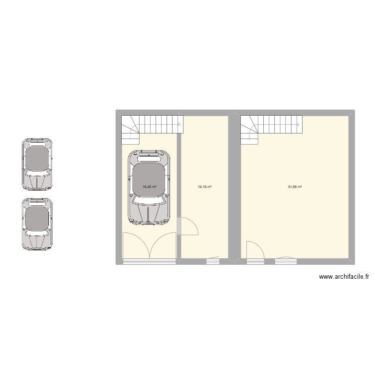 Plan Stationnement. Plan de 3 pièces et 63 m2