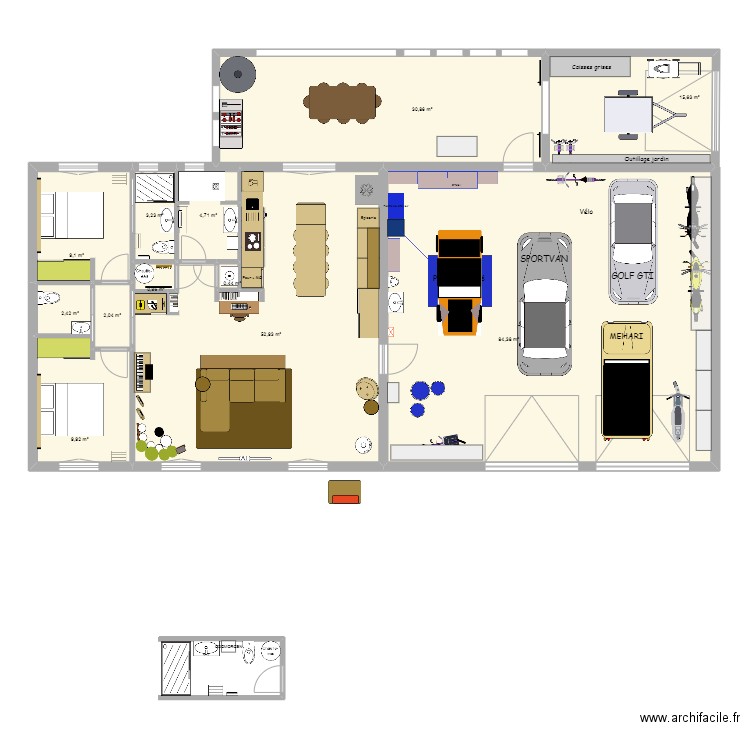 Projet 3. Plan de 12 pièces et 217 m2